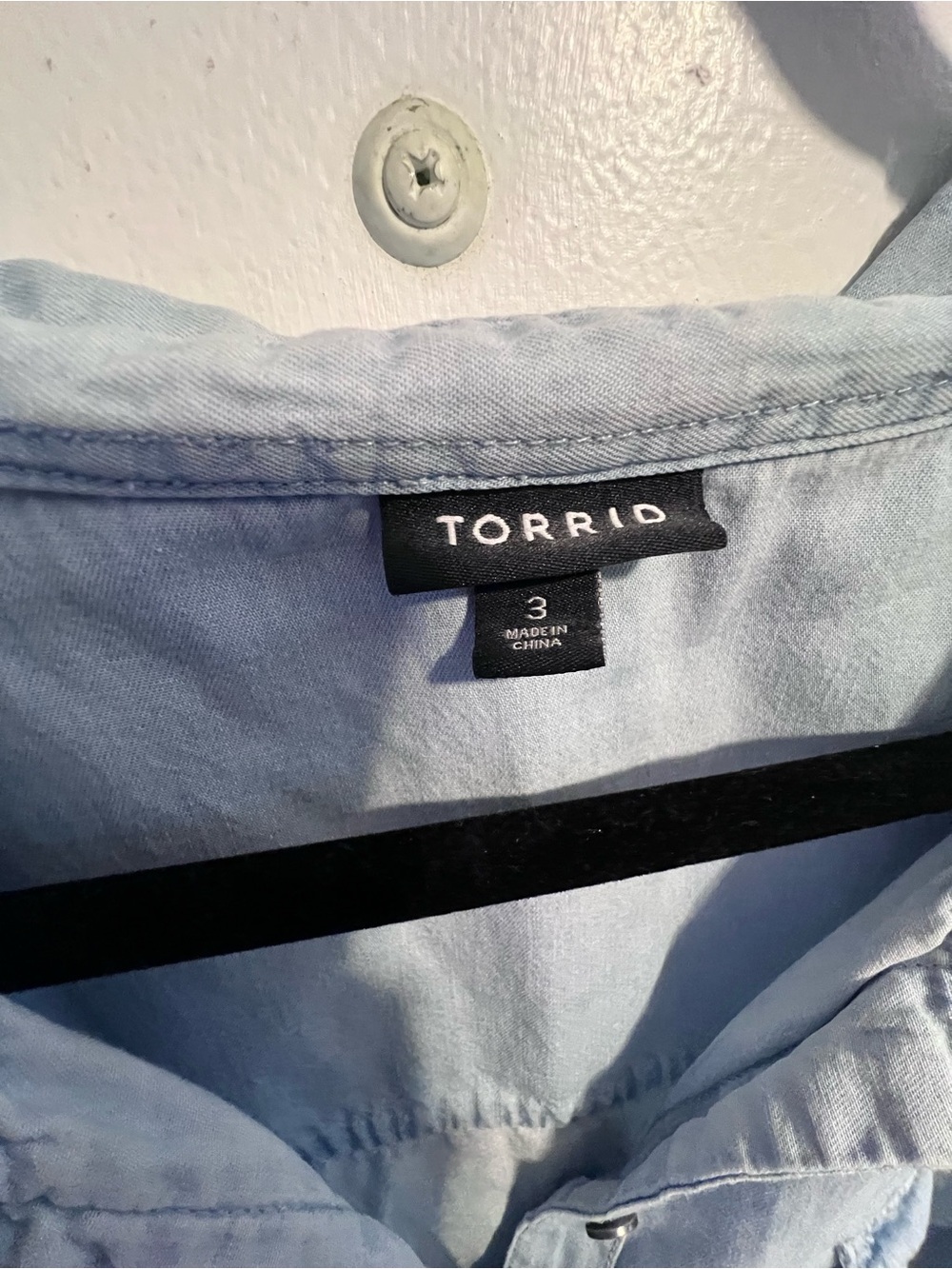 torrid Light Wash Denim Shirt - Picture 2 of 5